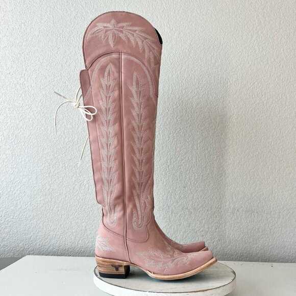 Lane LEXINGTON Over the Knee Womens Cowboy Boots 5.5 Pink Western Cowgirl Tall - Picture 2 of 14